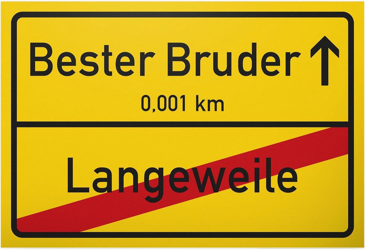 Bester Bruder plaatsnaambord (30 x 20 cm), kunststof bord - deurbordje - kamerschild, cadeau-idee - schattig verjaardagscadeau broer, wanddecoratie - klein geschenk/verrassing broers en zussen