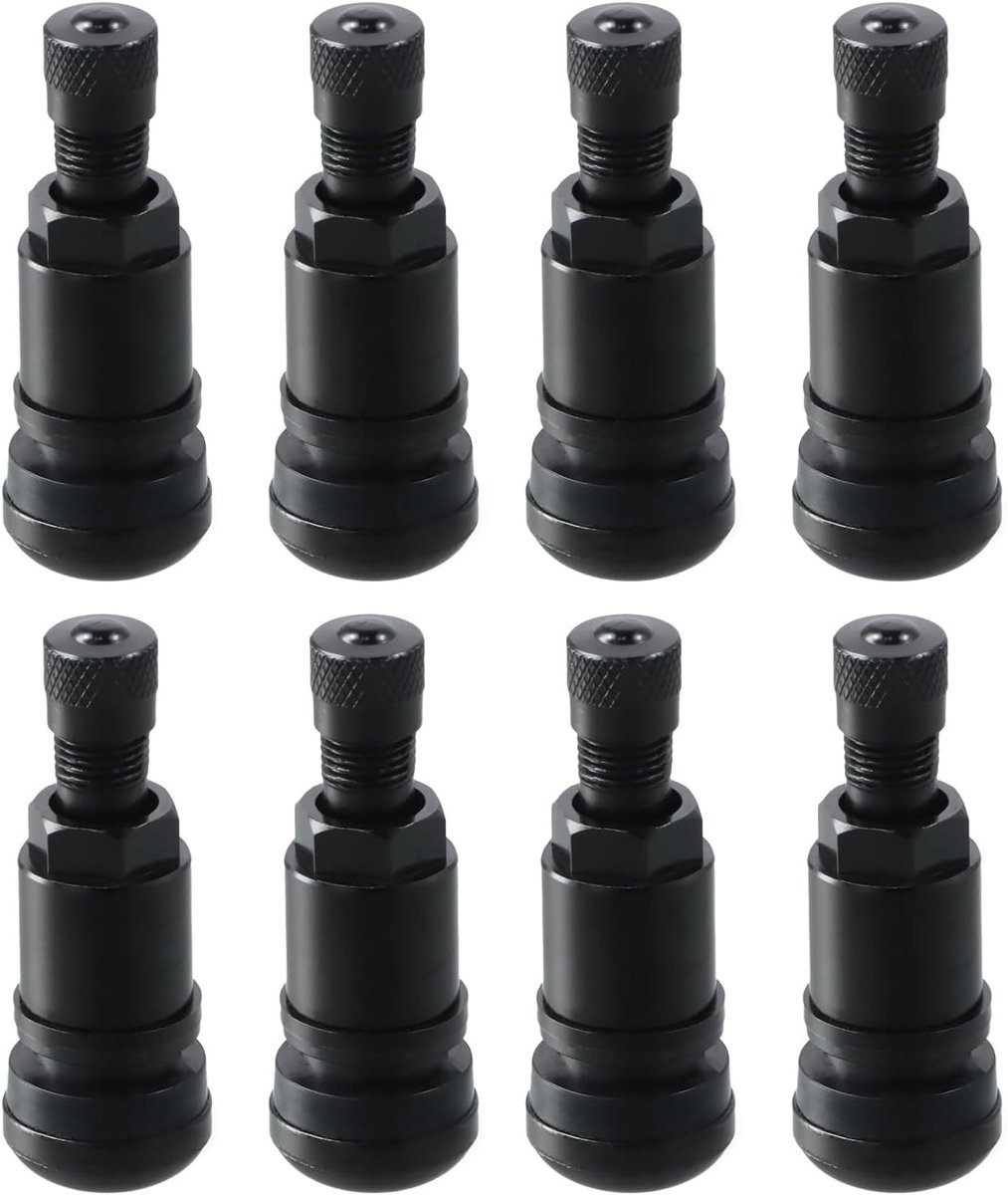 8 Stuks Zwarte Metalen Ventielen voor Auto's, Universele Velgventielen, Geschikt voor Aluminium Velgen, 1 cm