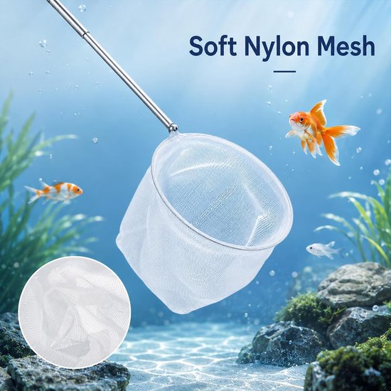 3 stuks aquarium schepnet visnet, mini fijnmazig visnet — afbeelding 2