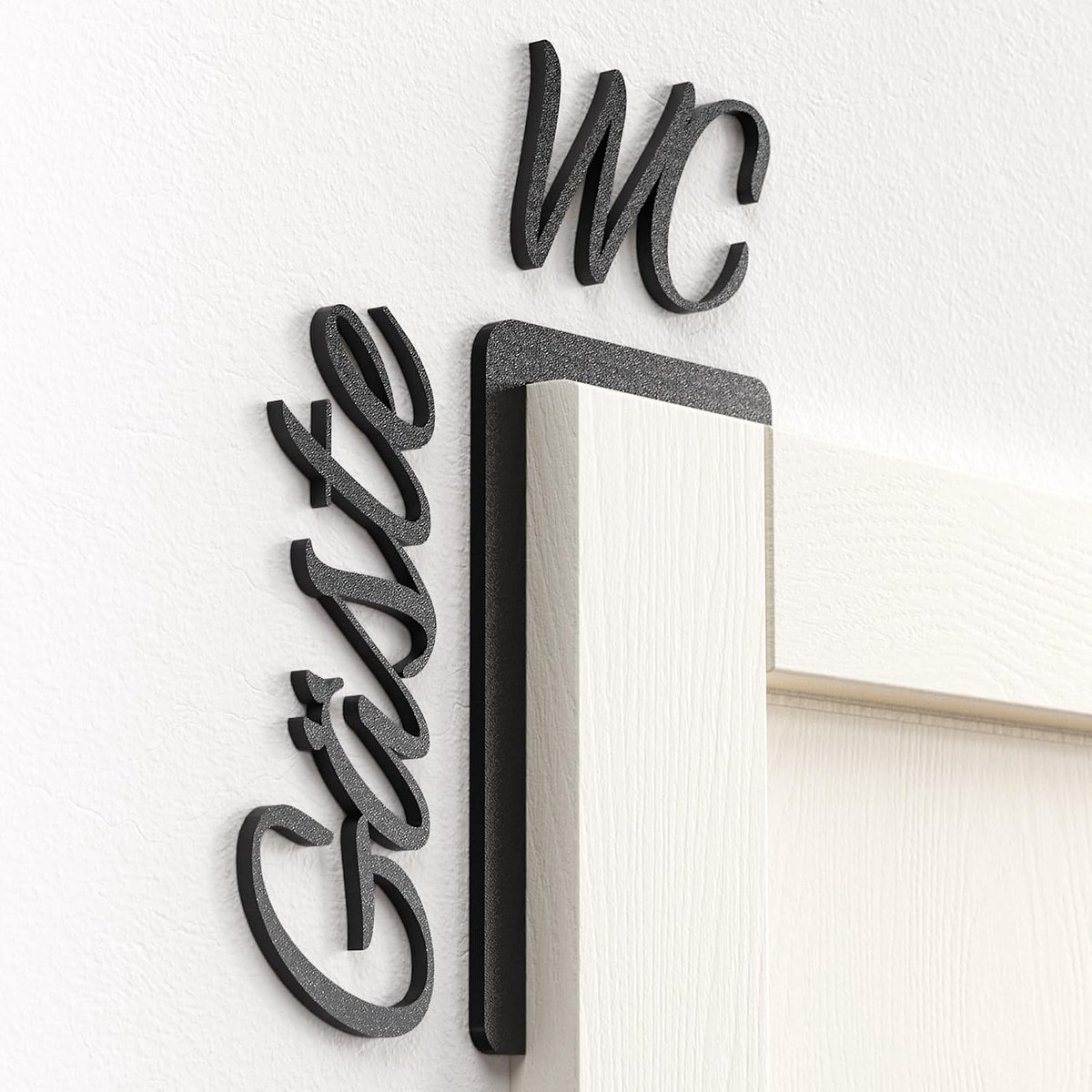 deurbordje voor thuis | opschrift gastentoilet | zelfklevend en duurzaam | wanddecoratie voor thuis en werkruimtes | decoratie voor badkamer, logeerkamer, keuken, kantoor enz.