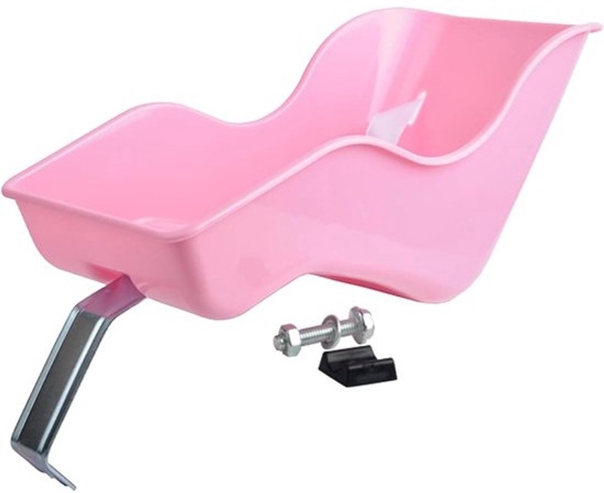 Poppenfietsstoeltje - Poppenstoel Fiets - Rollenspel - Met clipband - 31 x 15.5 x 17.5 cm - Roze