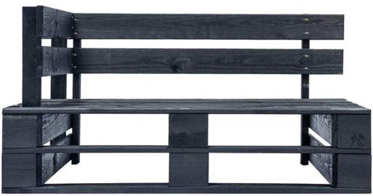 Palletbank Tuin - Houten bank - Ontspannen buiten - Geïmpregneerd grenenhout - 110 x 65 cm - Zwart