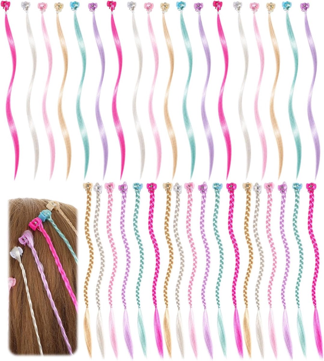Haarbanden voor kinderen - 36 stuks in pastelkleuren, perfect voor haarstyling en accessoires