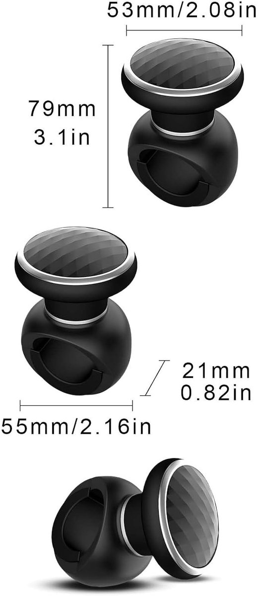 Stuurknop voor Stuurwiel, 50 mm Spinner voor Auto, Vrachtwagen, Tractor en Heftruck, Stuurhulp en Verbeterde Grip — afbeelding 5
