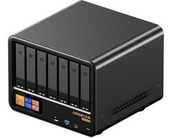 AOOSTAR WTR MAX NAS-minipc-barebone met 11 bays (zonder RAM/SSD), secundair scherm, AMD R7 Pro 8845HS (8 cores, tot 5,1 GHz), ondersteuning voor drie schermen (HDMI+DP+USB4), 2x 2,5G LAN, 2x Intel X710 10G LAN, 3x USB 3.2, 1x Oculink, 1x SD-kaartslot
