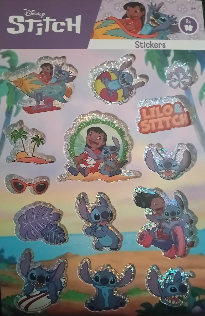 Stitch glitter stickers