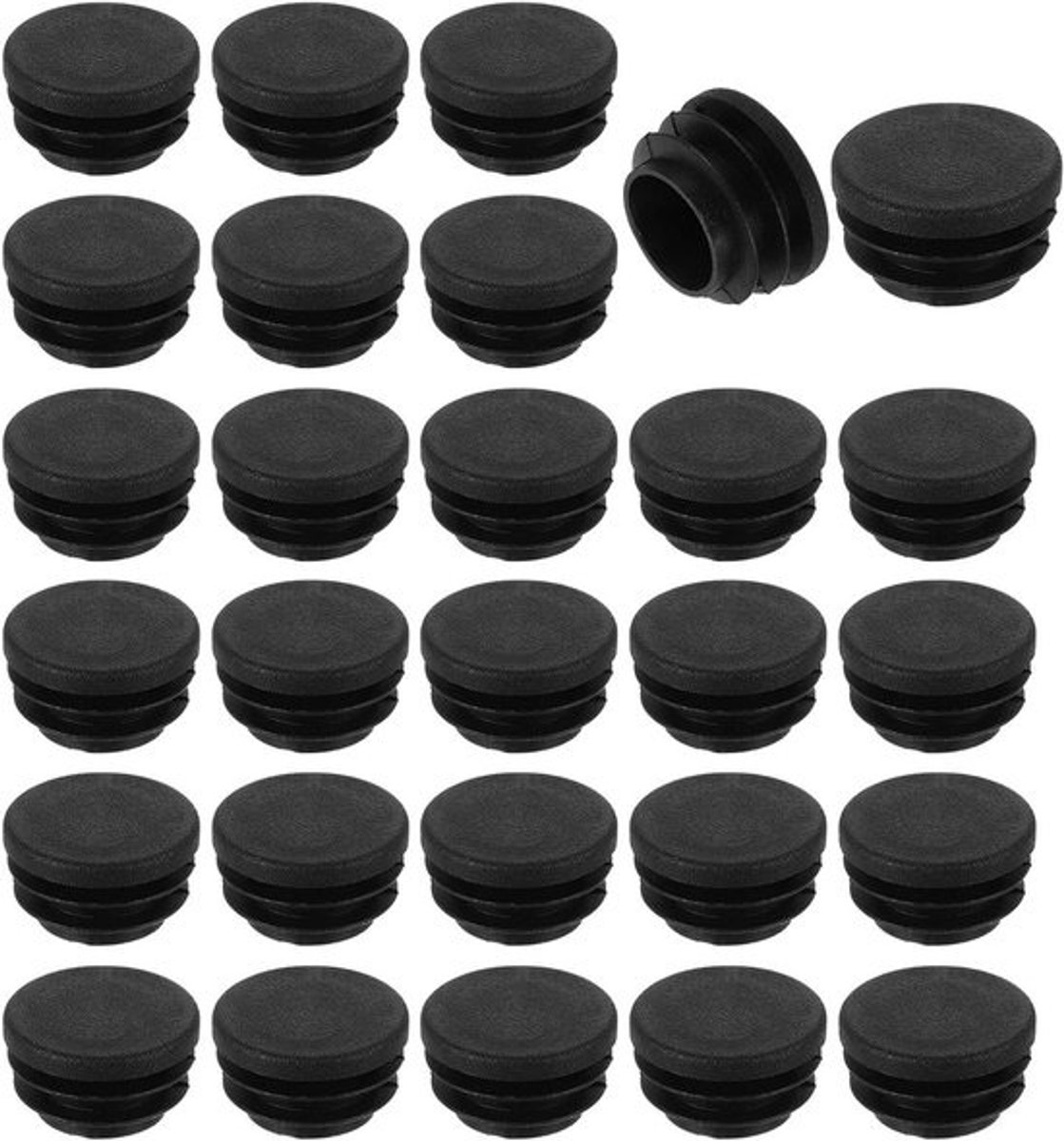 Ronde Afdekkappen - Blinde Stops - Vloer Beschermen - Slijtvast Materiaal - 48 Stuks - Zwart