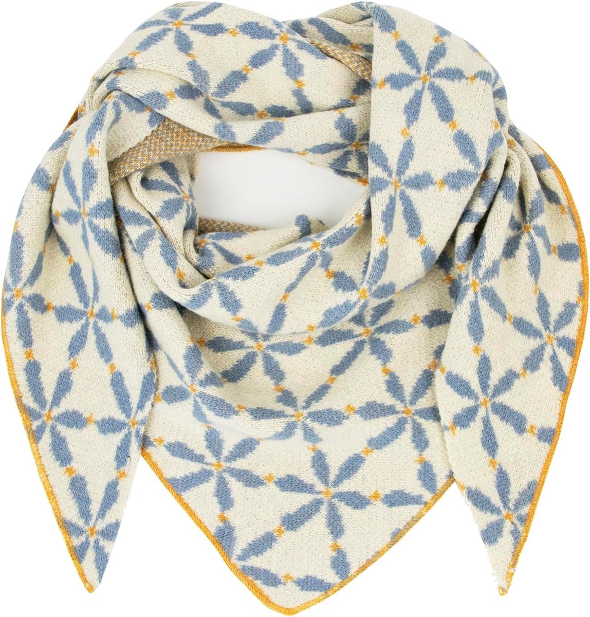 Damessjaal driehoekige vorm - halsdoek unisex wintersjaal zomersjaal patroon trend zeer zachte sjaal, 120 cm x 120 cm x 188 cm