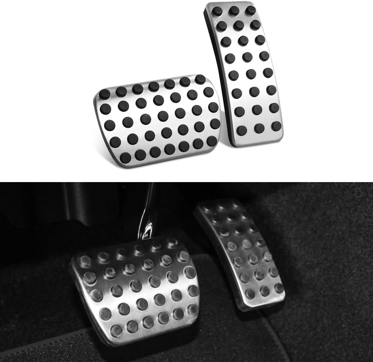 2 stuks antislipafdekkingen voor gas- en rempedalen Vervanging voor A B GLA GLE CLA-klasse W176 W246 X156 W166 C117 roestvrijstalen pedalen voor Mercedes, accessoires zonder boren