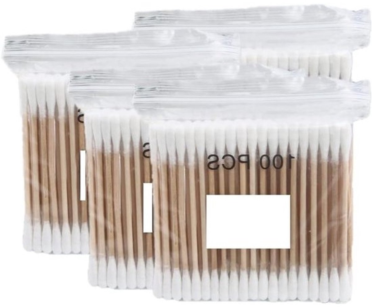 Katoenen Wattenstaafjes - Fijne Applicators - Hygiënisch Reinigen - Dubbele Katoenkop - 400 Stuks - Wit