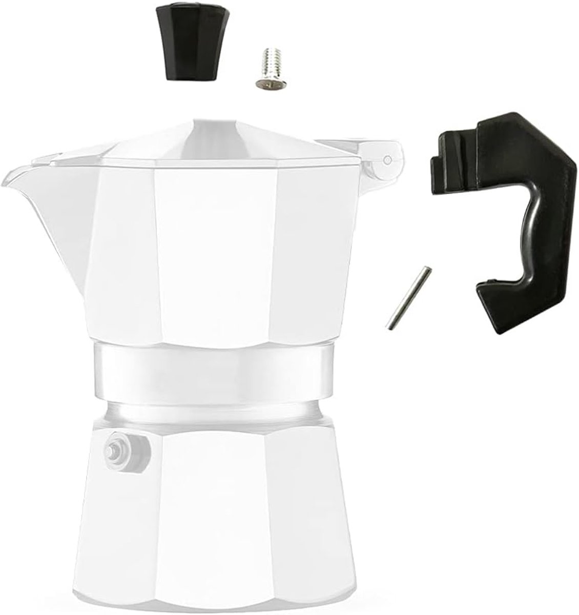 Onderdelen Moka handgreep - Handkoffiezetapparaat 1 / 2 / 3 / 6 / 9 kopjes (2/3 kopjes)