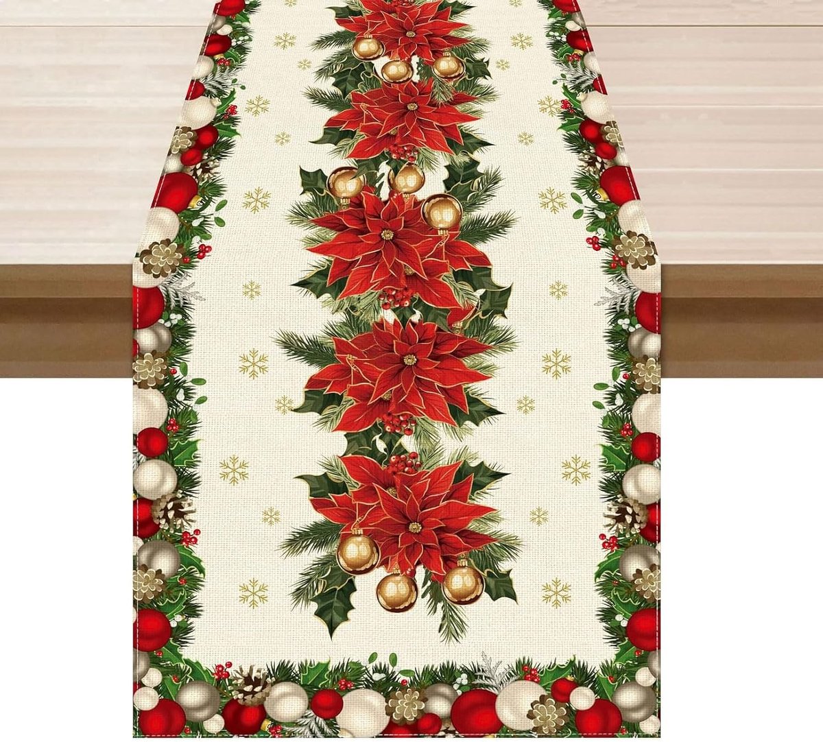 Tafelloper Kerst, Kersttafelloper, Kerstdecoratie Binnen & Kerstversiering, Tafelloper Decoratie Kerst 13x72 inch
