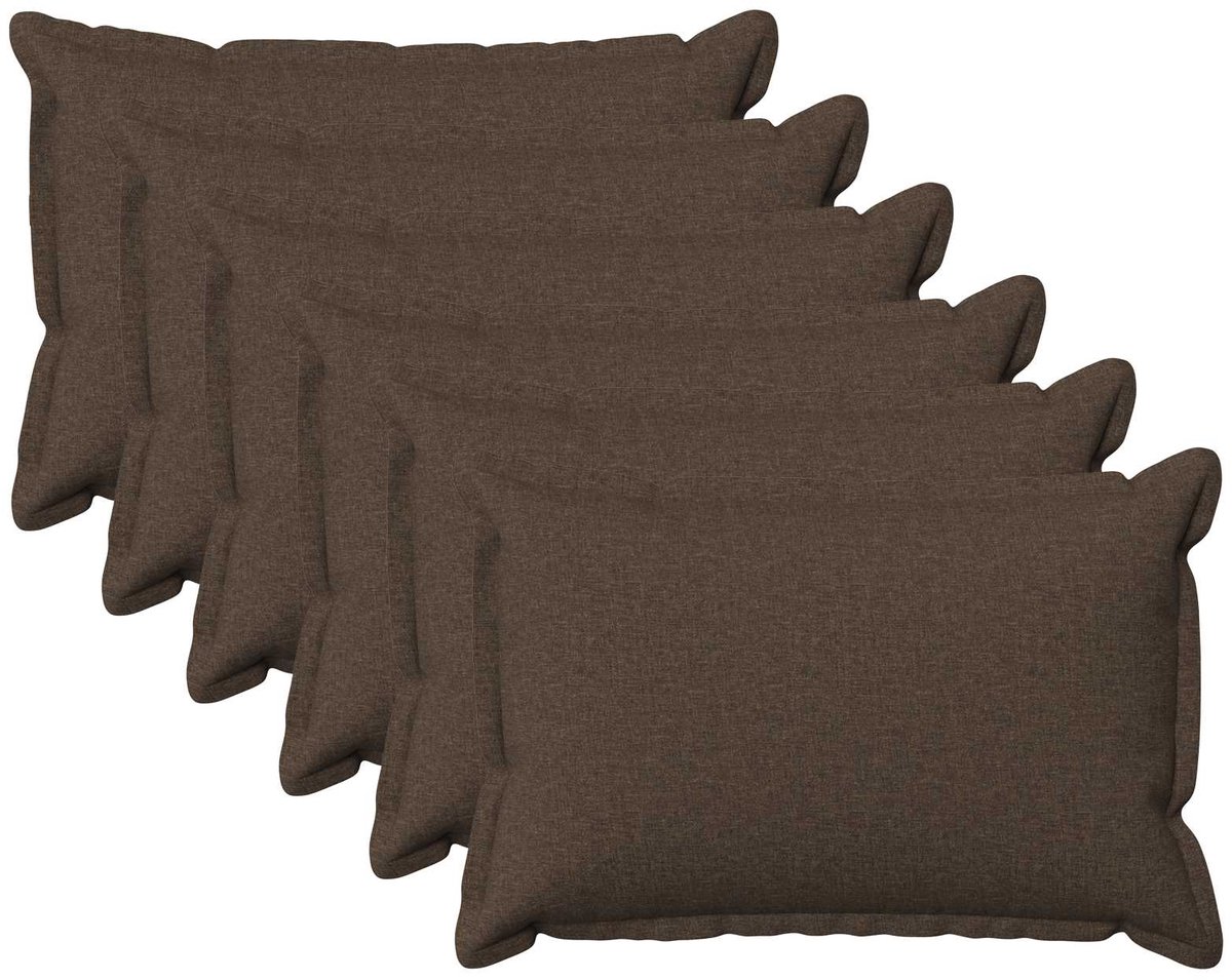 vidaXL Dekenkussen - 6 - st - HOUTEN - Taupe - 30 - x - 50 - cm - Faux - Linnen