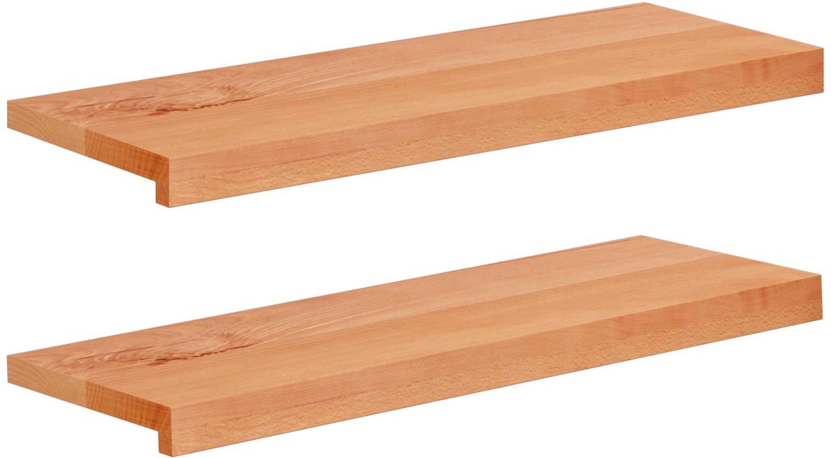 vidaXL - Trapmatten - 2 - st - Lak - 80 - x - 30 - x - 2 - cm - Massief - beukenhout