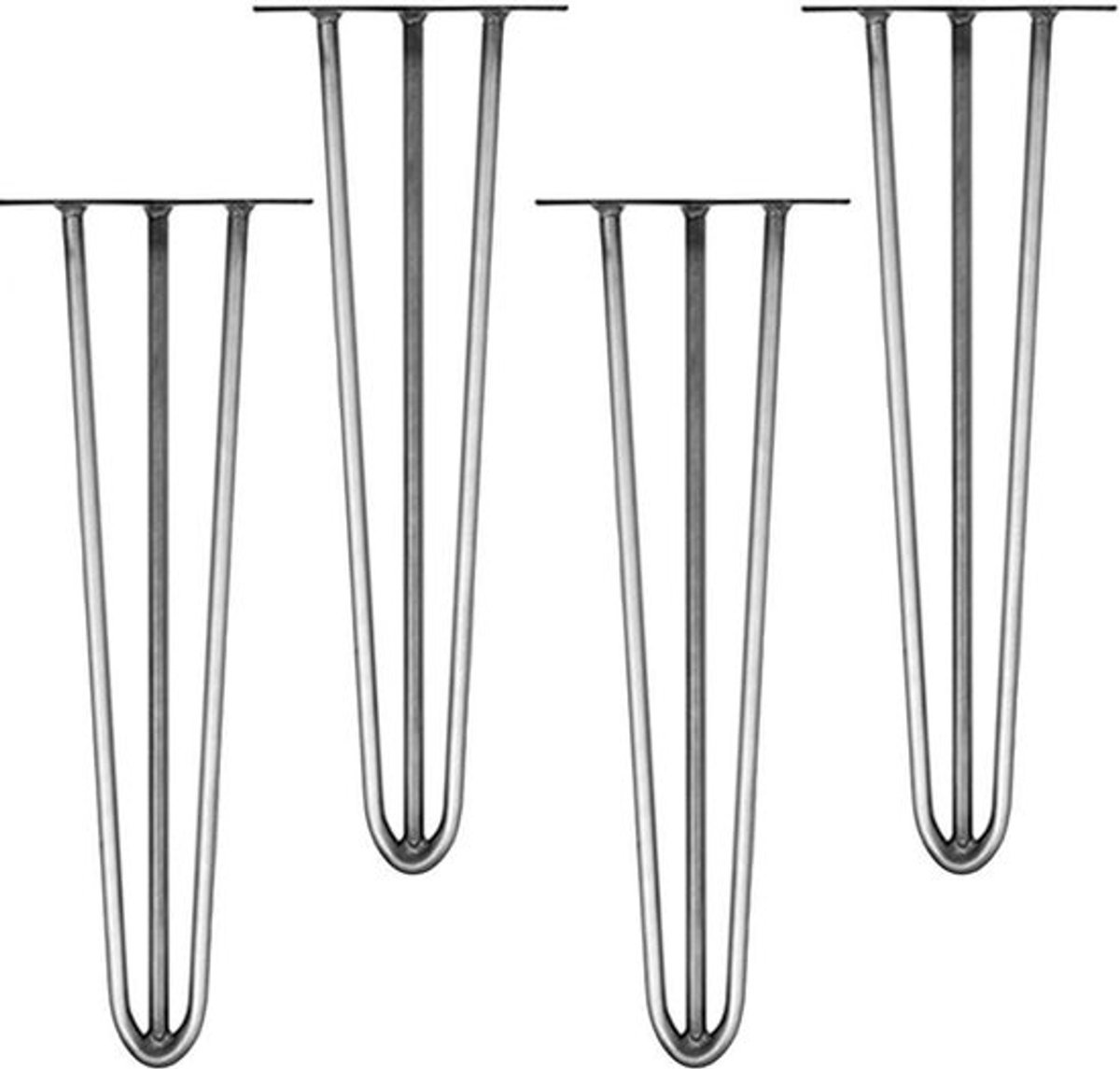 Haarspeld tafelpoten - Meubelonderstel staal - Meubels maken - Sterke bodemplaat - 72 cm hoogte - Staal