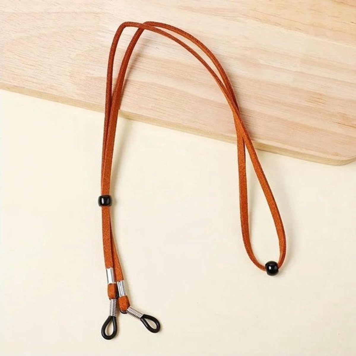 Brillenketting Leer - Brilhanger Brilkoord - Veilig Bril Dragen - Antislip Ontwerp - 355 cm - Zwart