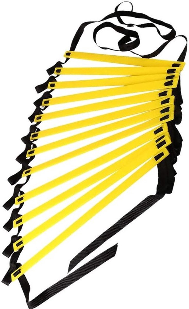 Trainingsladder - Agility Ladder - Voetsnelheid Verbeteren - Verstelbare Sportoefening - 7 Meter - Geel