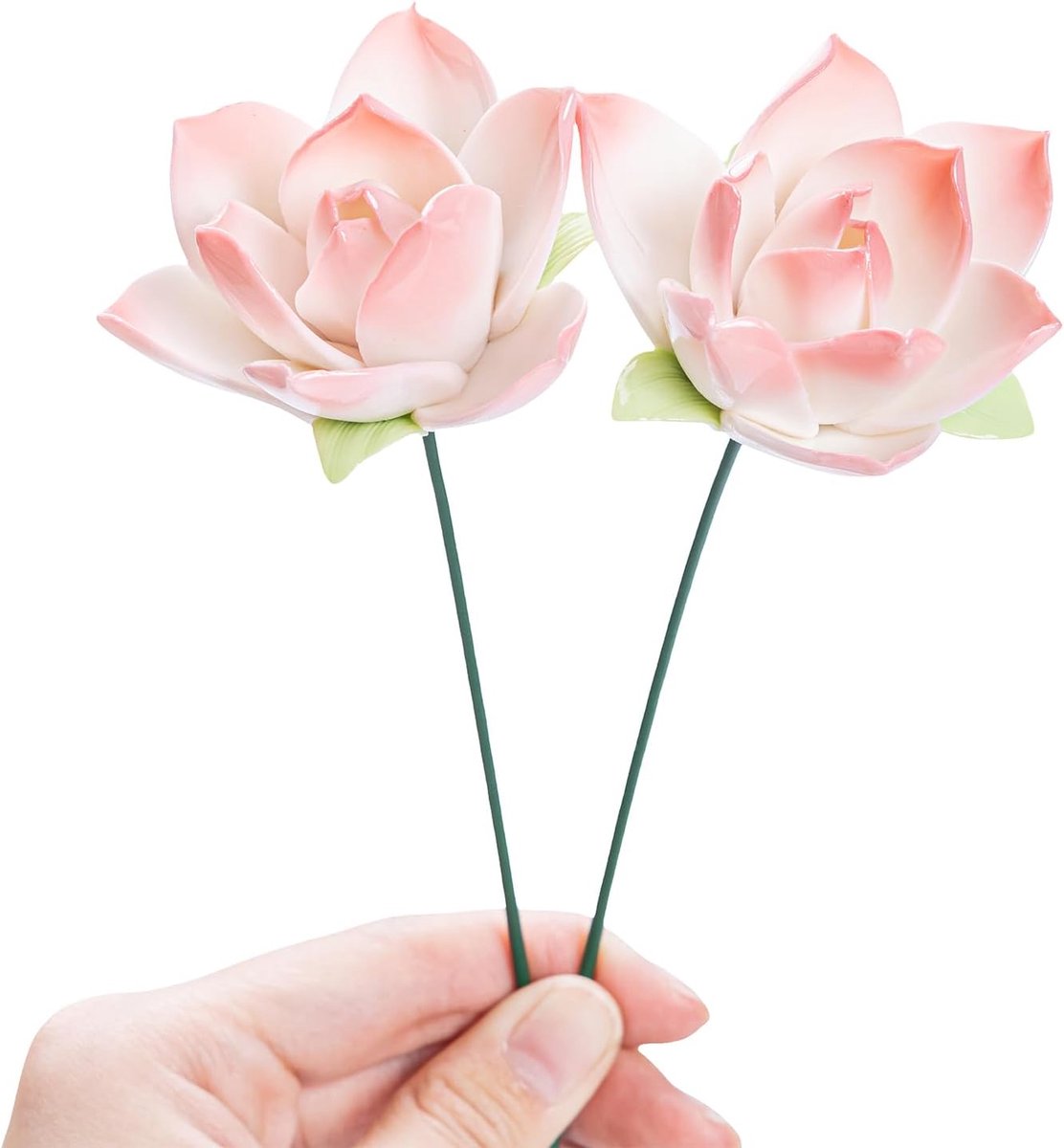 bloemen levensechte nepbloemen voor huisdecoratie, vintage rustieke bruiloftstafel middelpunt, woonkamer badkamer boerderij decoratie (oranje, roos-10 stuks) (Magnolia-pink)