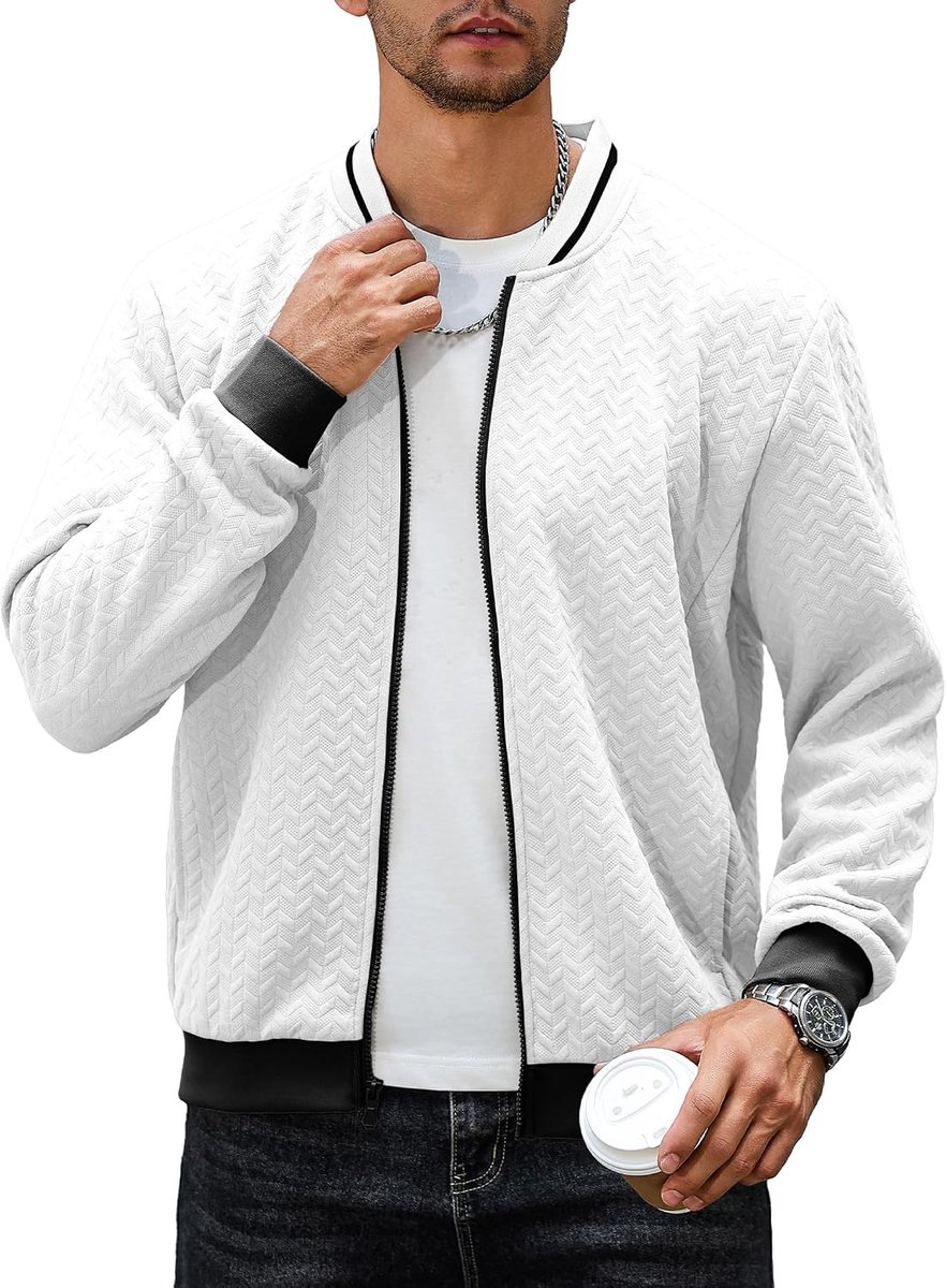 Heren lichtgewicht jas casual bomberjack Varsity-jas