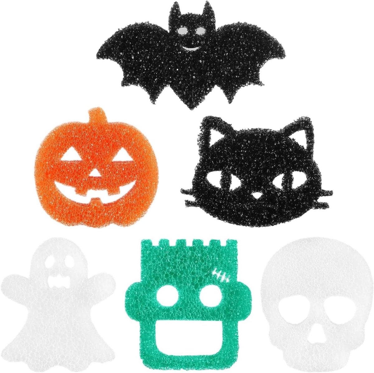Sponzen 6 Stuks Halloween Thema Krasvrije Afwasschrobber