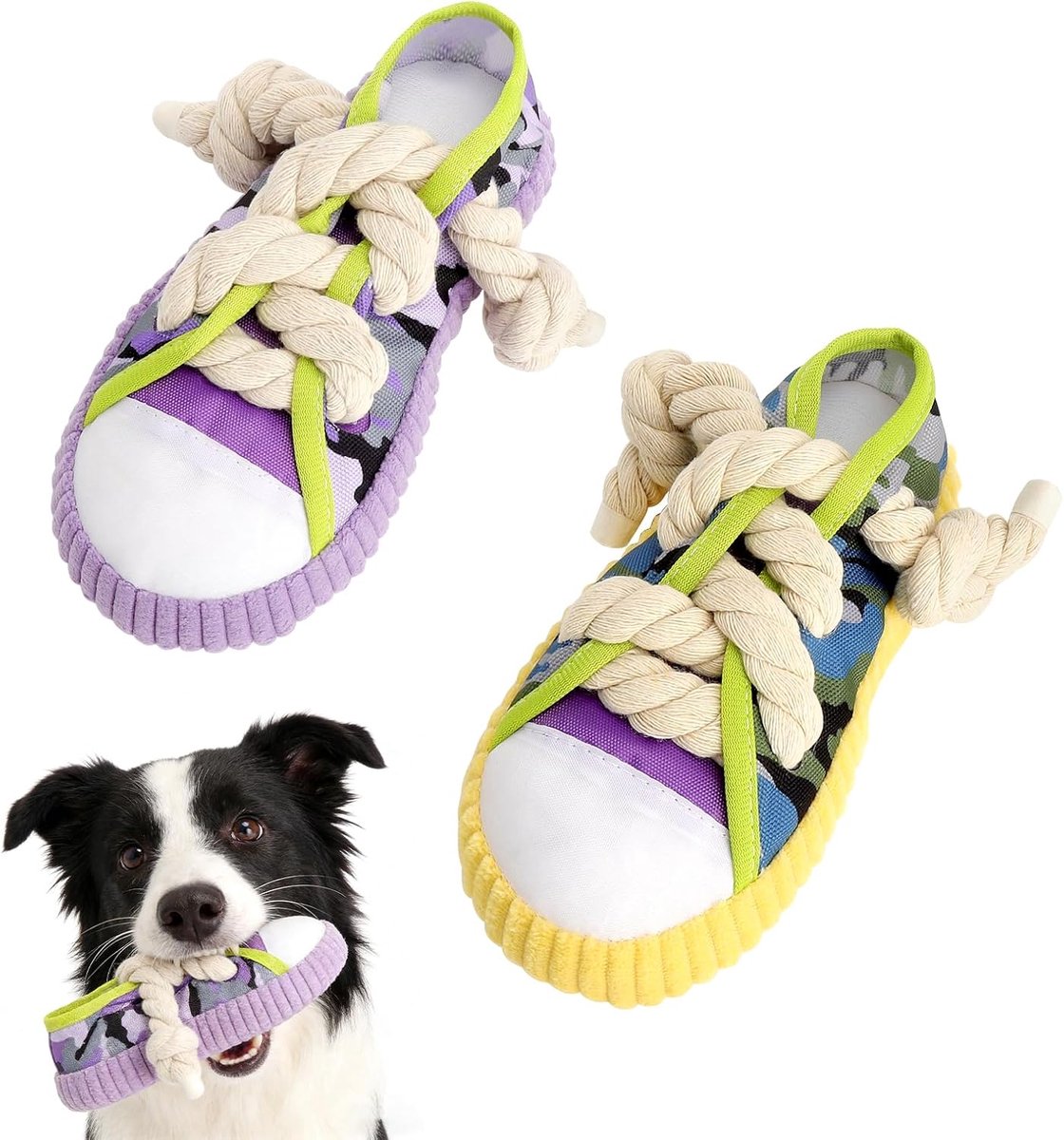 Zacht piepend pluche dier, hondenkauwspeelgoed voor kleine honden en puppy's, schattig schoendesign om mee te knuffelen en te spelen, licht, interactief speelgoed