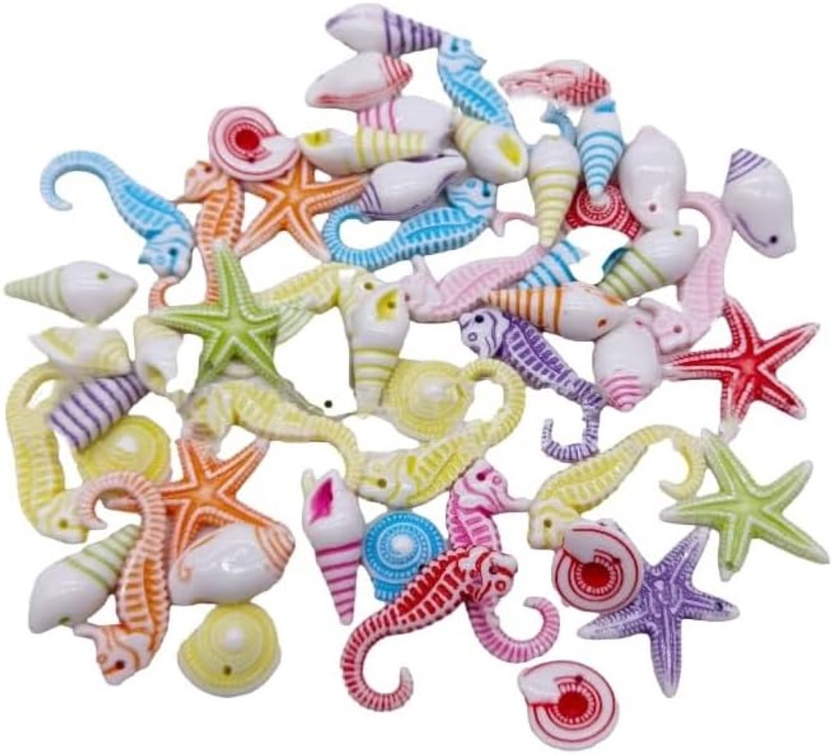 100 Stuks Gemengde Mini Conch Zee Sterren Zeeschelpen Zeepaardje Strand Bruiloft Ornament Voor Bruiloft Party Decor DIY Craft Benodigdheden
