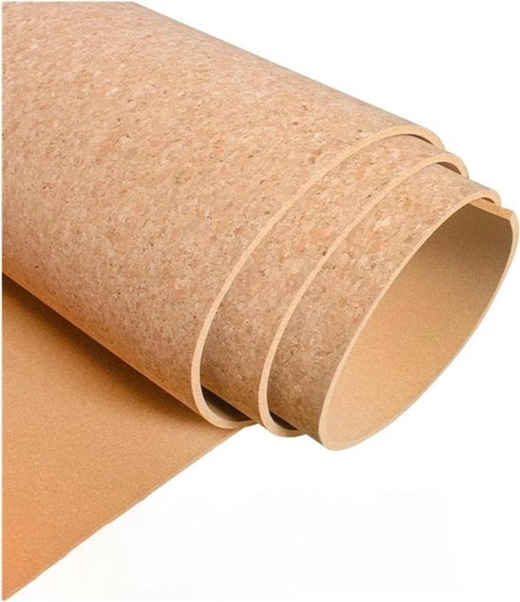 Kurk Isolatieplaten - Kurktegels Prikbord - Muur Decoratie - Zelfklevend Geluidsisolatie - 8mm 122x328cm - Natuurlijk