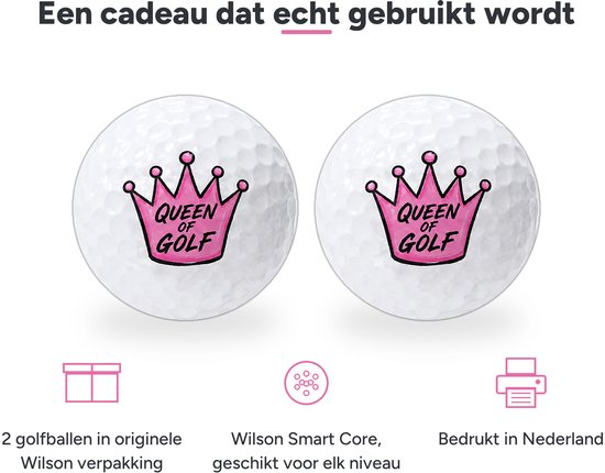 Golfballen Queen of Golf - Golfster Golf Cadeau - 2 stuks - Wilson - Golfbal met Opdruk van Wilson — afbeelding 3
