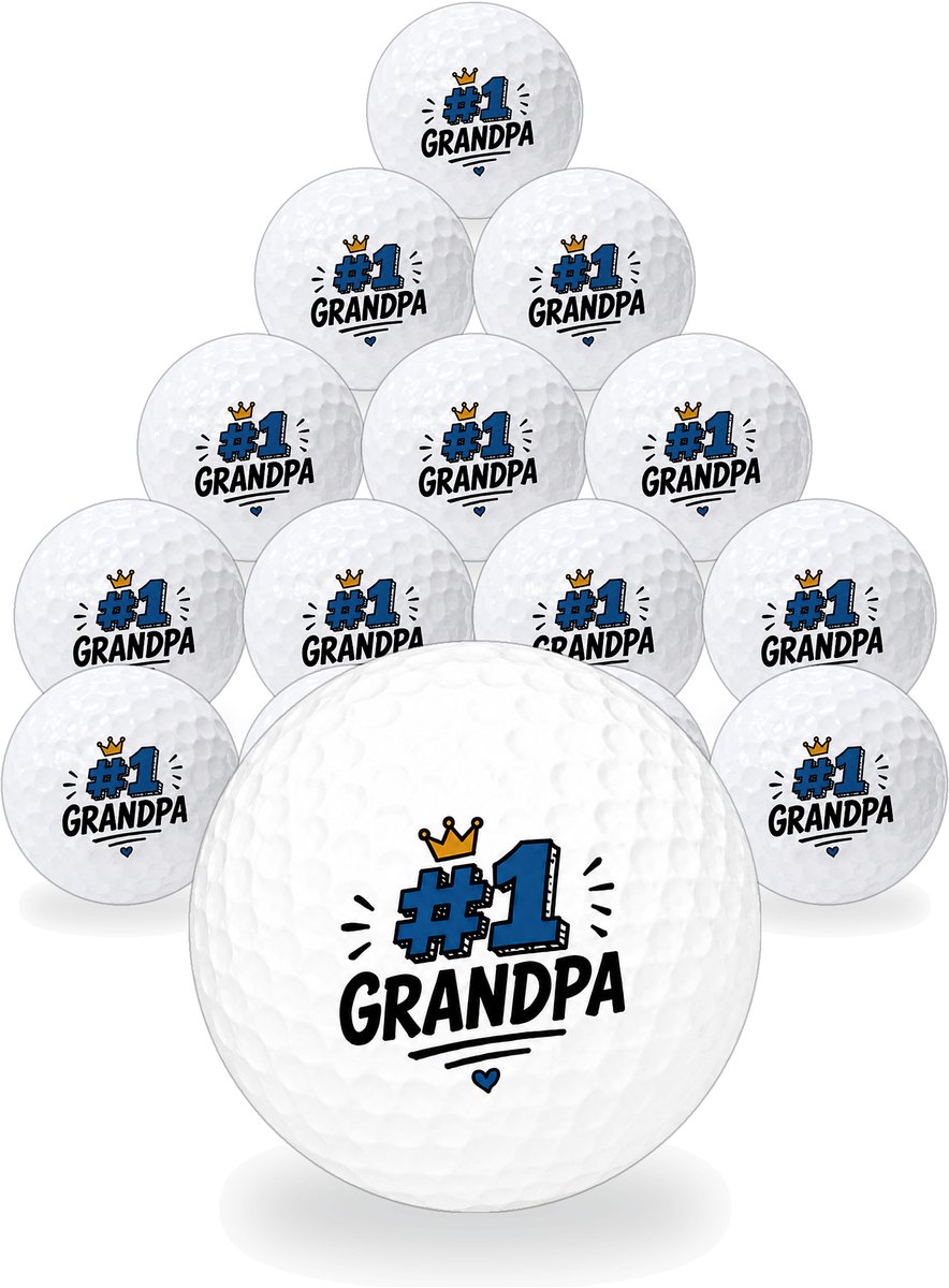 Golfballen Best Grandpa - Opa Golf Cadeau - 15 stuks - Wilson - Bedrukte Golfballen
