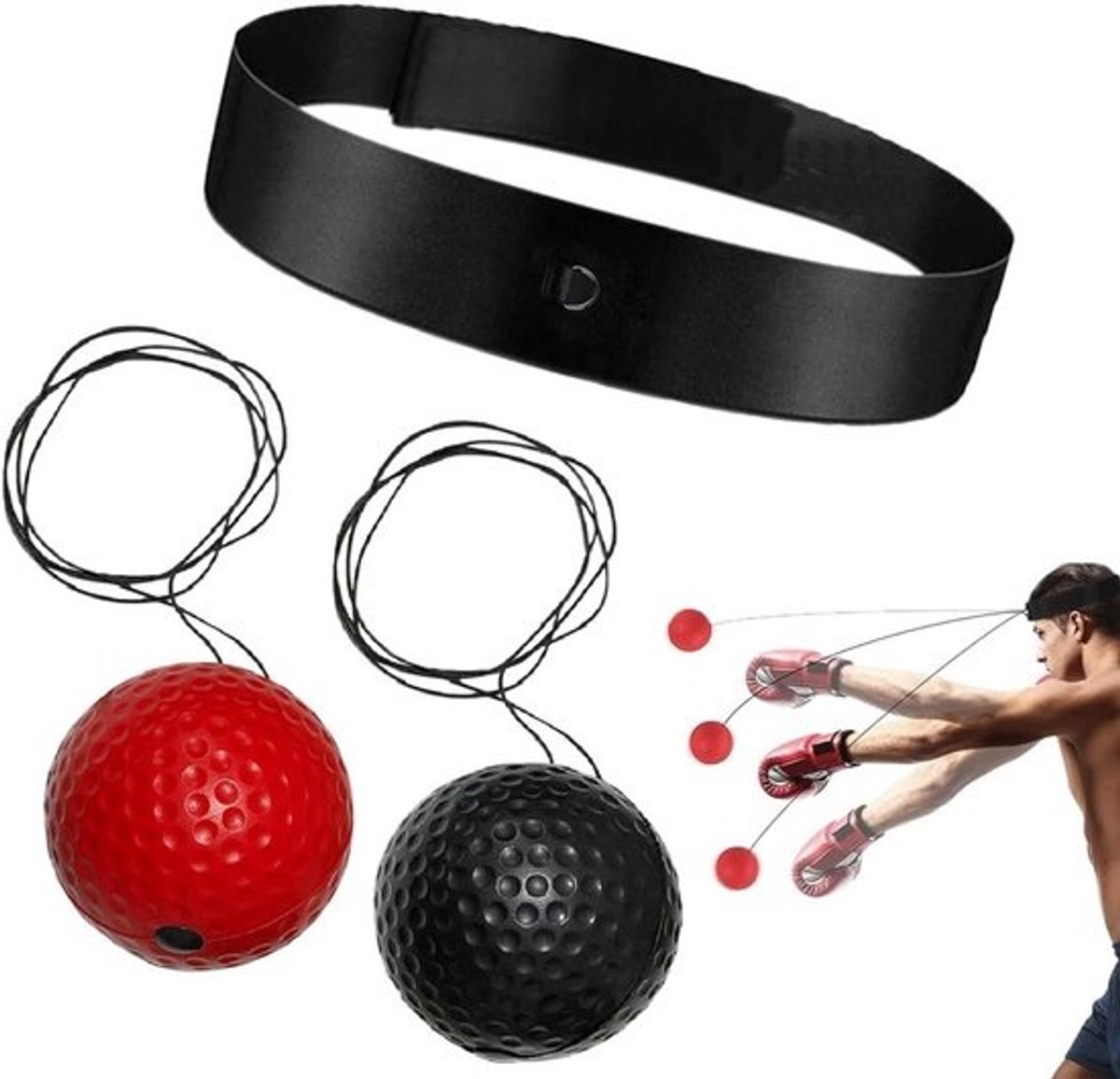 Reflexbal Boksen - Reactiebal Boksbal - Verbeteren Coördinatie - Veilig voor Beginners - 2 stuks - Niet gespecificeerd