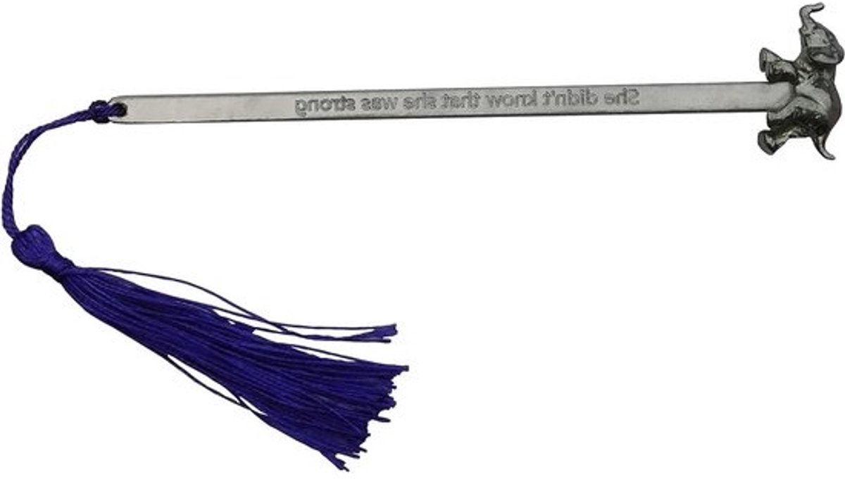 Olifant Boekenlegger - Leesmarker - Boeken Lezen - Handgegoten Tinnen - 16 cm - Paars