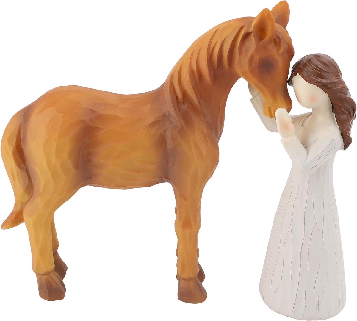 Paardengeschenken voor meisjes vrouwen, meisje omarmt paardenbeeldje, gebeeldhouwde handgeschilderde hars paardenstandbeelden decor, paardenbeeldje geschenken voor vrouwen, meisjes