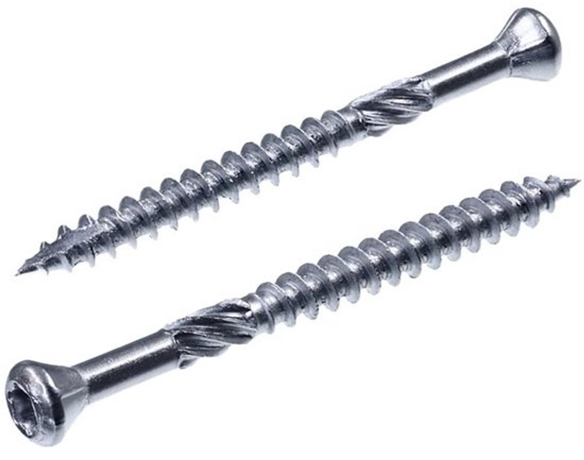 Terrasschroeven Sierkop 4x45mm RVS A2 met Snijpunt en Snijinkeping TX Aandrijving 200 Stuks