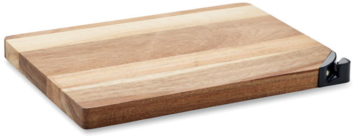 Design Acaciahouten snijplank met messenslijper.