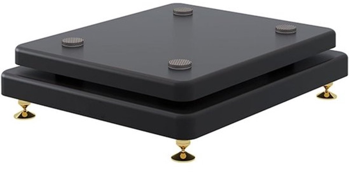 Audio Meubel - Hifi Rek - Apparatuur Organiseren - Verstelbare Koperen Spikes - 30 x 30 cm - Zwart