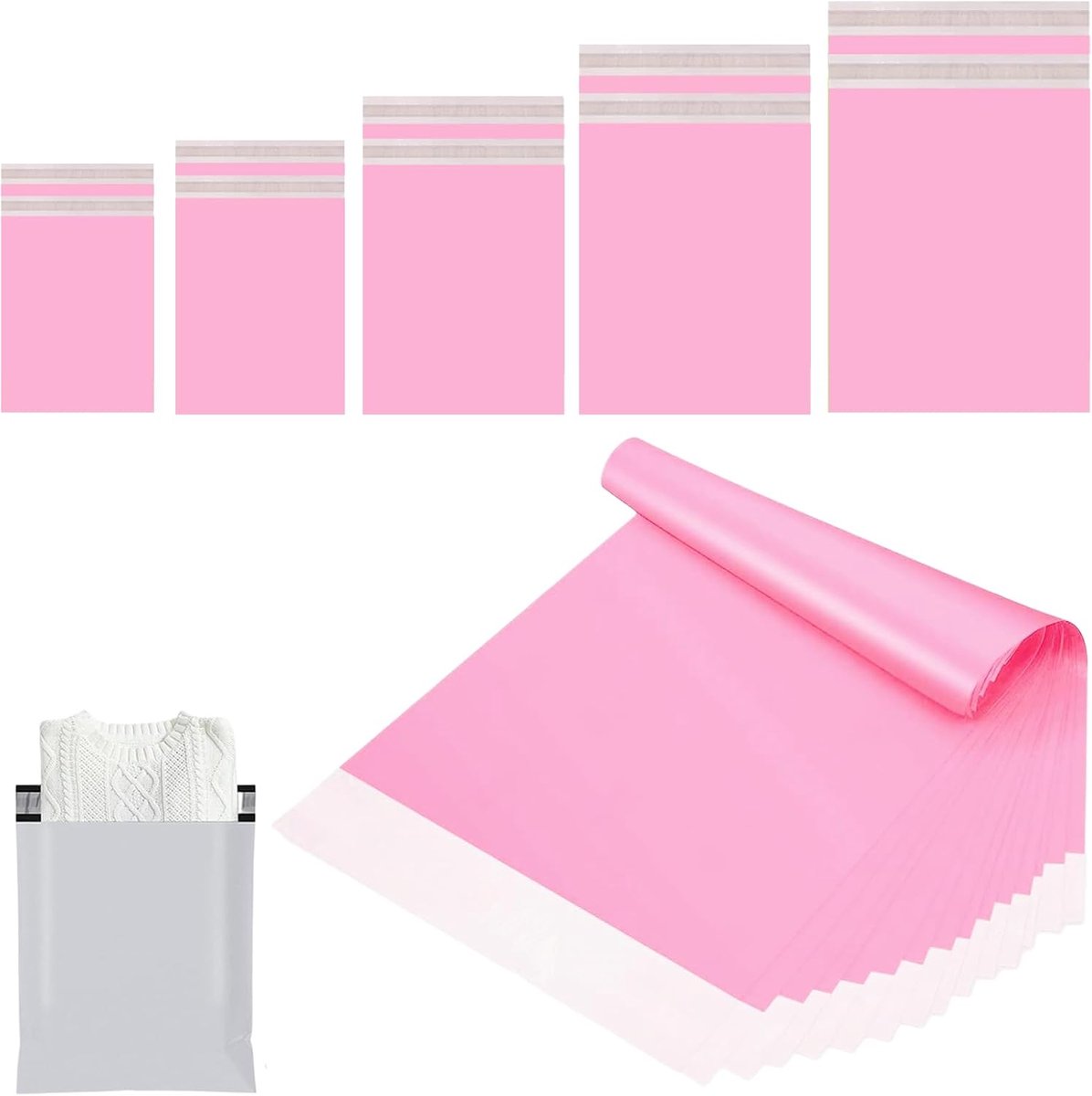 postzakken Postzakken Pakketzakken voor verzending, Postpakketten Pakket Zakken, Poly Post Self Seal Zakken Plastic Mailing Enveloppen voor Kleding, Verpakking, Pakket, roze,