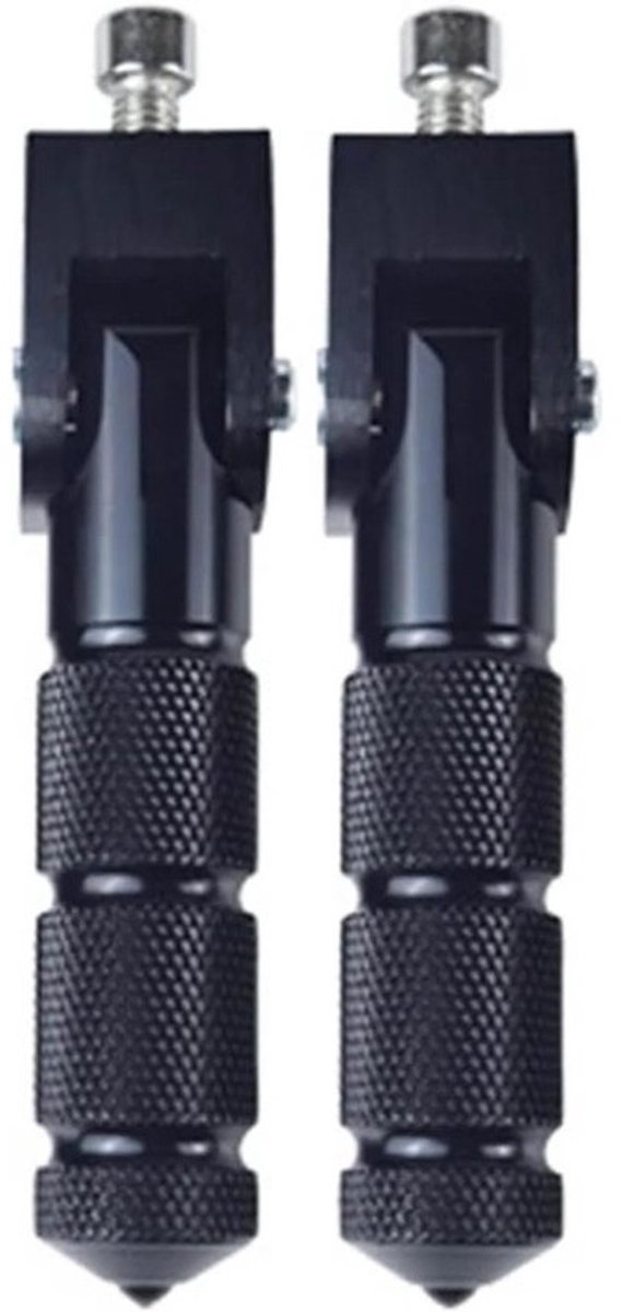 Motor Voetsteunen - Gevouwen Pedalen - Veilig Rijden - Universele Pasvorm - 12.5 cm Lengte - Zwart