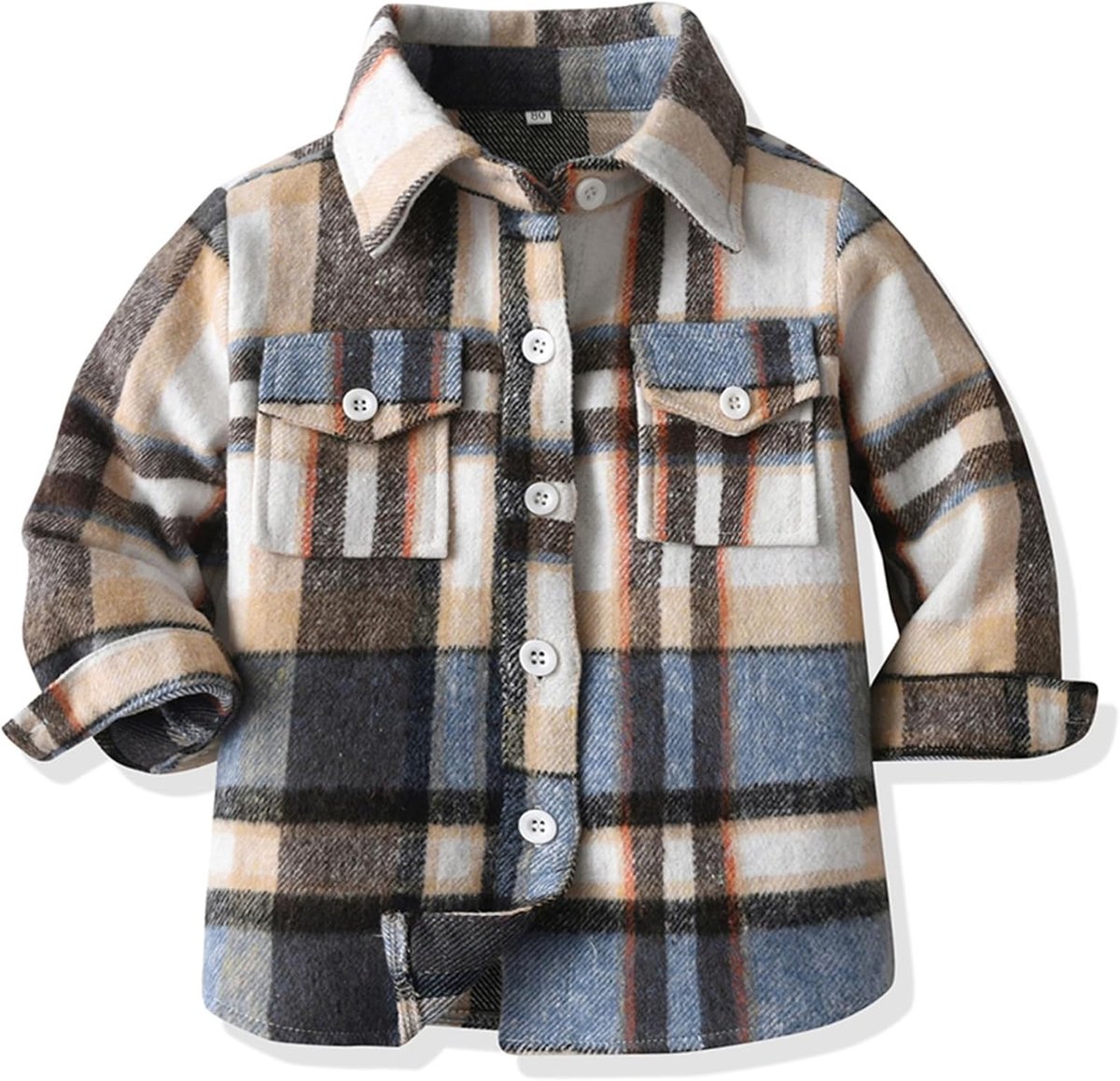 Jongen Flanellen Plaid Shirt Kinderen Lange Mouw Button Down Jas Revers Pocket Top Regular Fit Casual Herfst Kleding