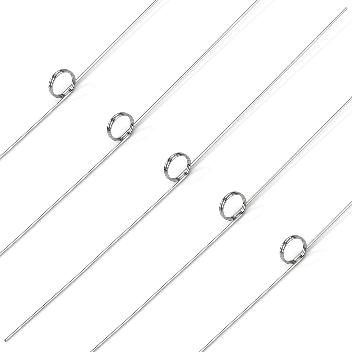 Torsieveren van roestvrij staal draaddiameter 0,3 mm binnendiameter 3 mm armlengte 30 mm hoek 180° 2 omwentelingen links 0,3 x 3 x 30 mm