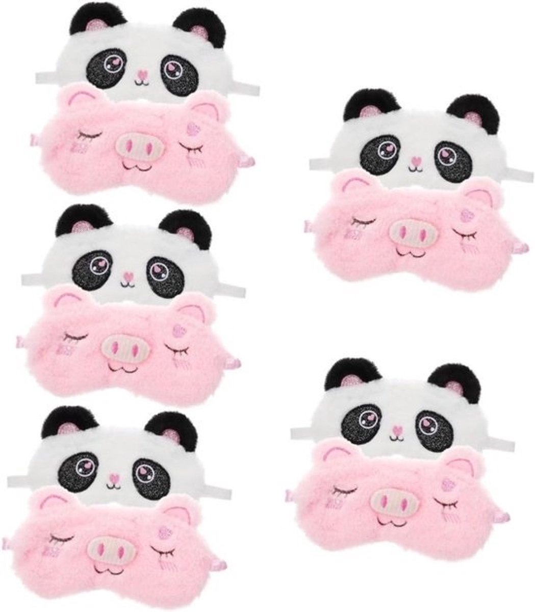 Pluche Oogmaskers - Dierenmaskers Nachtmaskers - Comfortabel Slapen - Zacht Ademend Materiaal - 195 x 13 cm - Gekleurd