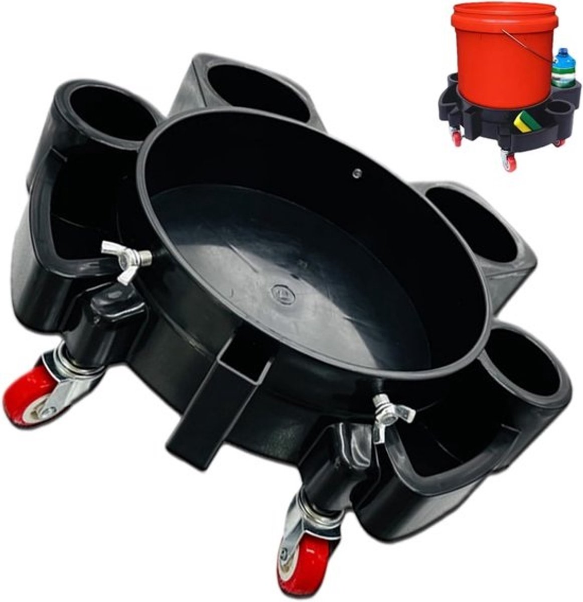 Autowas Emmer Roller - Mobiele Wasbak - Auto Reinigen - 360 Graden Draaibaar - 48.2 x 42.6 x 11.3 cm