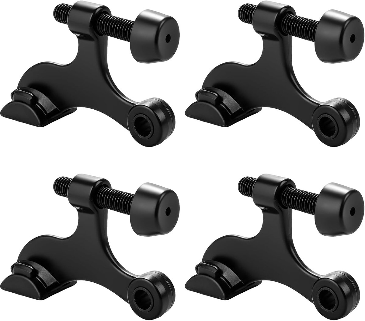 Deurstopper 4 Stuks - Zwarte Rubberen Bumpertips - Roestbestendig - Duurzaam Gebruik - ShopVlot