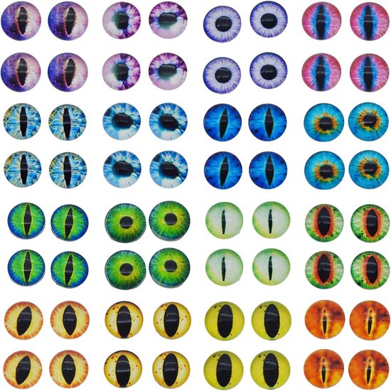 Ogen Flatback Glas Cabochon Kopel voor Kunstwerken Maken Kralen DIY Bevindingen ongeveer 6mm — afbeelding 5