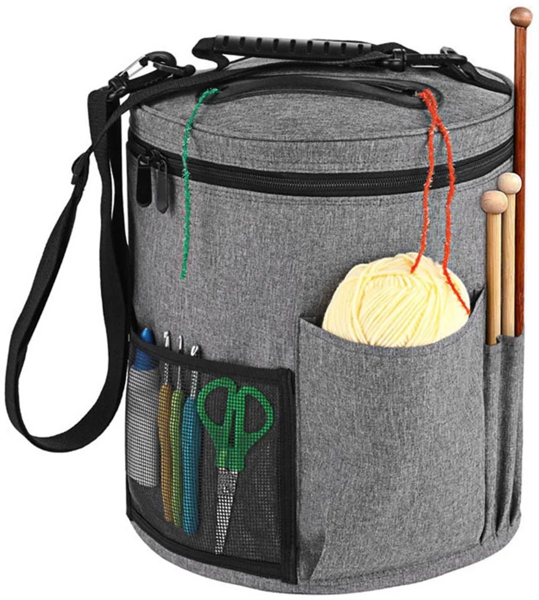 Molhaus Opbergtas Breien en Haken - Breitas - Haaktas - Hobbytas - Handwerktas - 26x26x31 cm - Breispullen