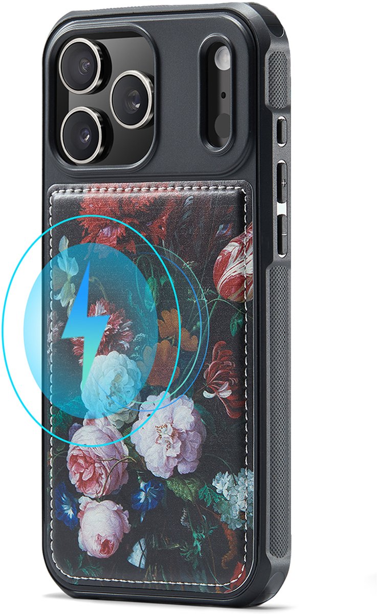 Casemania Hoesje Geschikt voor Apple iPhone 18 Pro - Stilleven met Bloemen Print - Magnetisch Kunstleren Back Cover - Telefoonhoesje Geschikt voor MagSafe