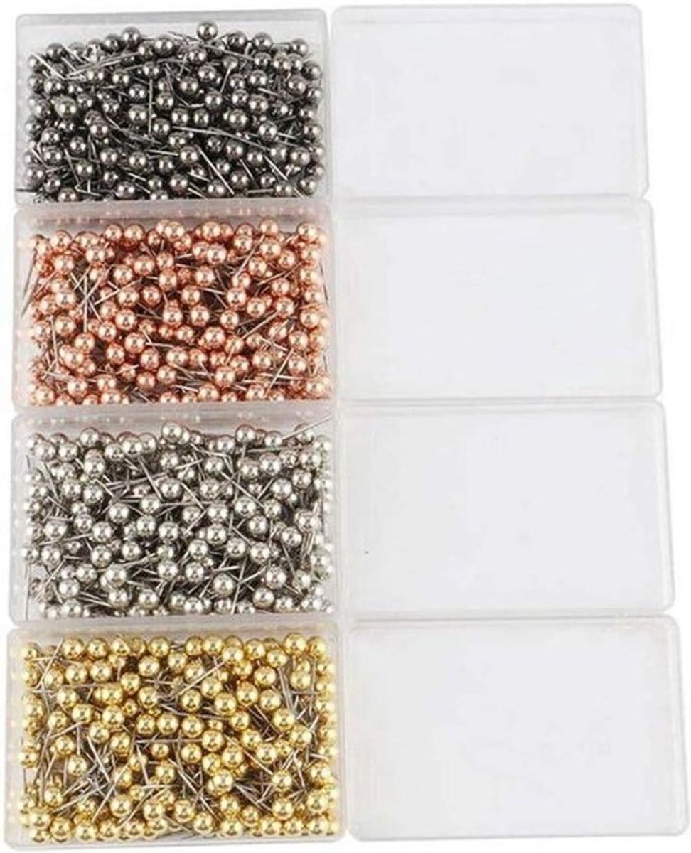 Punaises 800 Stuks - Kaartpinnen Tacks - Kaarten Markeren - Roestvrij Stalen Punt - 1/8 Inch Kop - 4 Kleuren