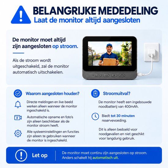 WINNES Draadloze Video deurbel met Camera – 1080P HD, Waterdicht, Geen Abonnement of WiFi Nodig, Geen App Vereist, Tweewegsaudio, 170° Kijkhoek, Nachtzicht, Lokale Opslag — afbeelding 5