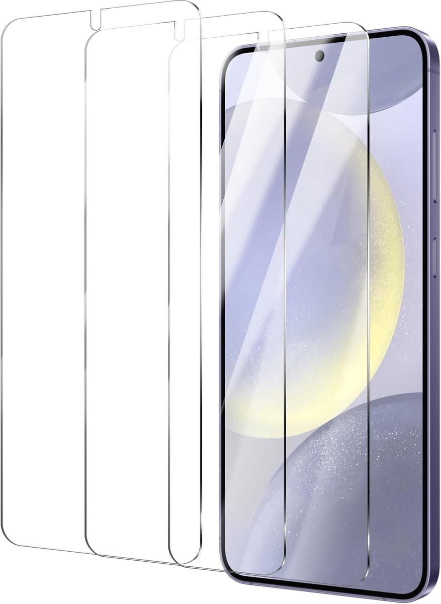 Pantserbescherming voor Samsung Galaxy S24 Plus/S25 Plus, gehard glas, hardheidsgraad 9H, anti-luchtbellen, krasbestendig, 3 stuks