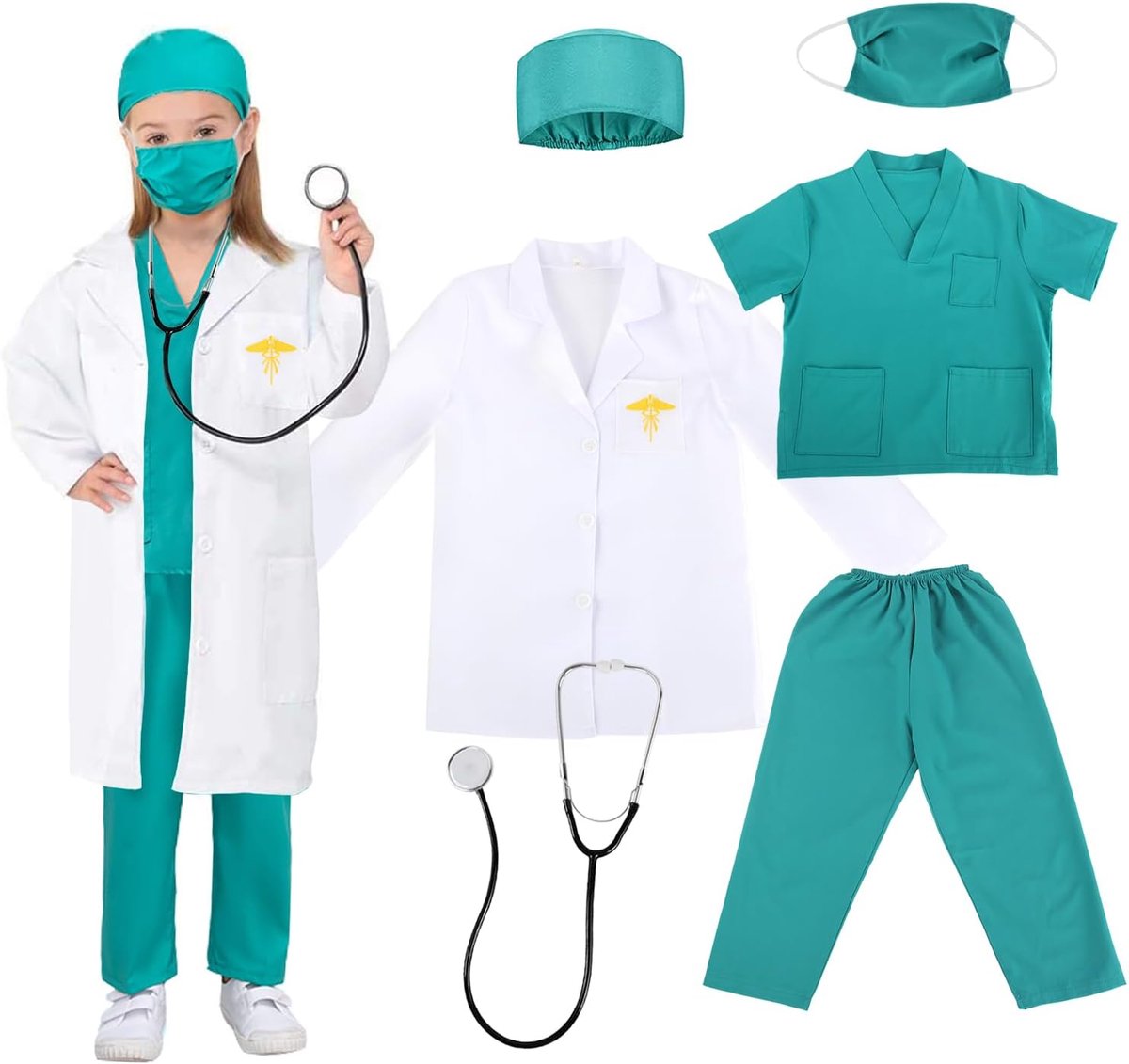 Kids Chirurg Kostuum, Doctor Fancy Dress Kostuum Voor Halloween Cosplay Party