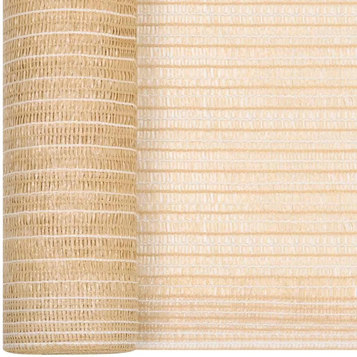 Inkijkbeschermingsnet van HDPE, beige, 1,2 x 50 m, voor tuin, balkon of terras, duurzame tuinzonwering van polyethyleen met hoge dichtheid, uv-bestendig en schimmelbestendig,
